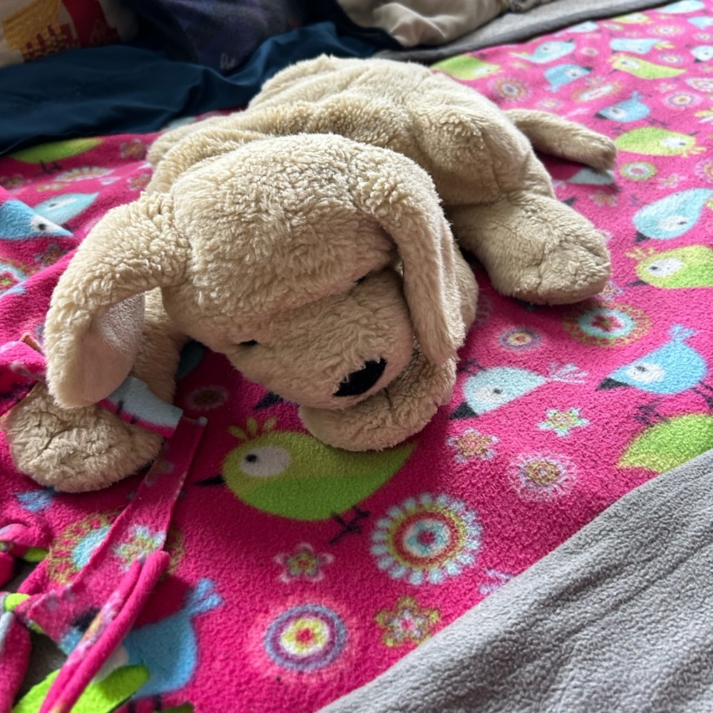 Plush Beige Dog Toy - Soft Cuddly Puppy for Pets